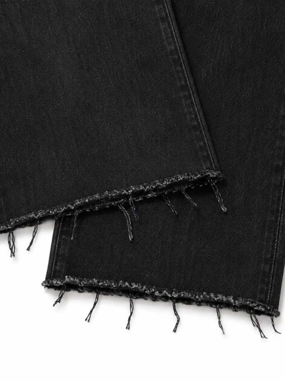 Levi’s 501 CT Black Cropped Jeans W38 L30 Raw Hem Button Fly
